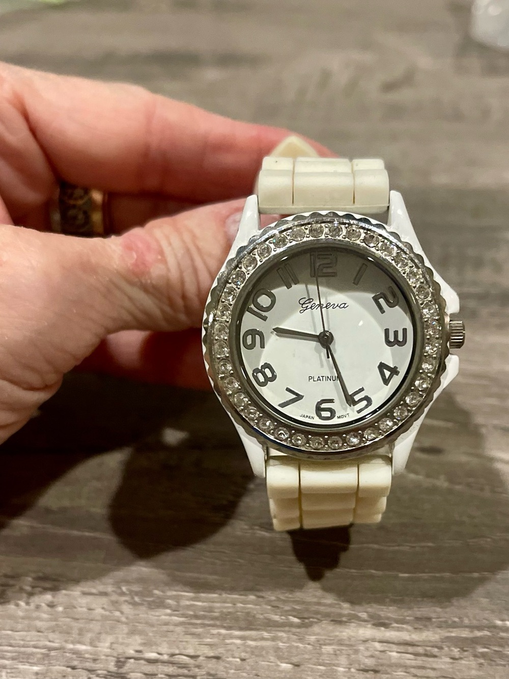 Oversized Unisex Genova Platinum Silver/White Statement Watch